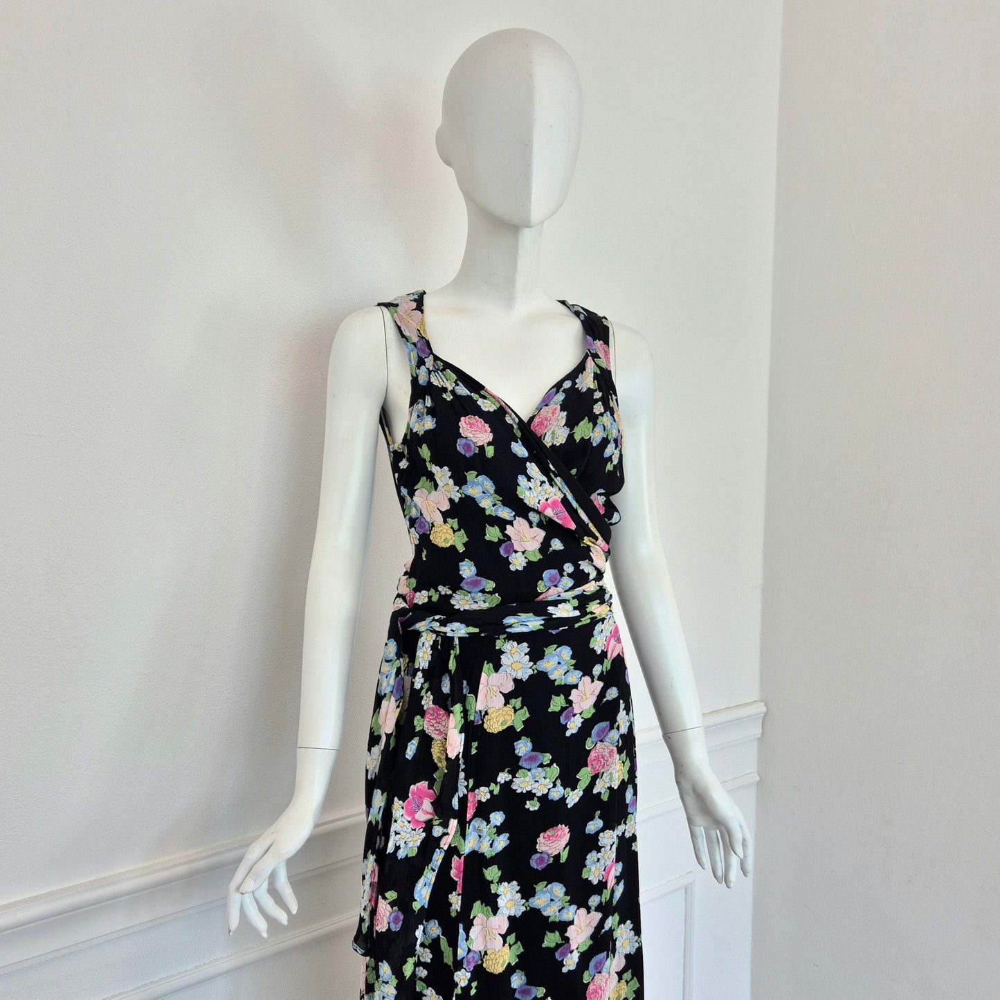 Moschino | Abito lungo stampa floreale chiusura cache coeur