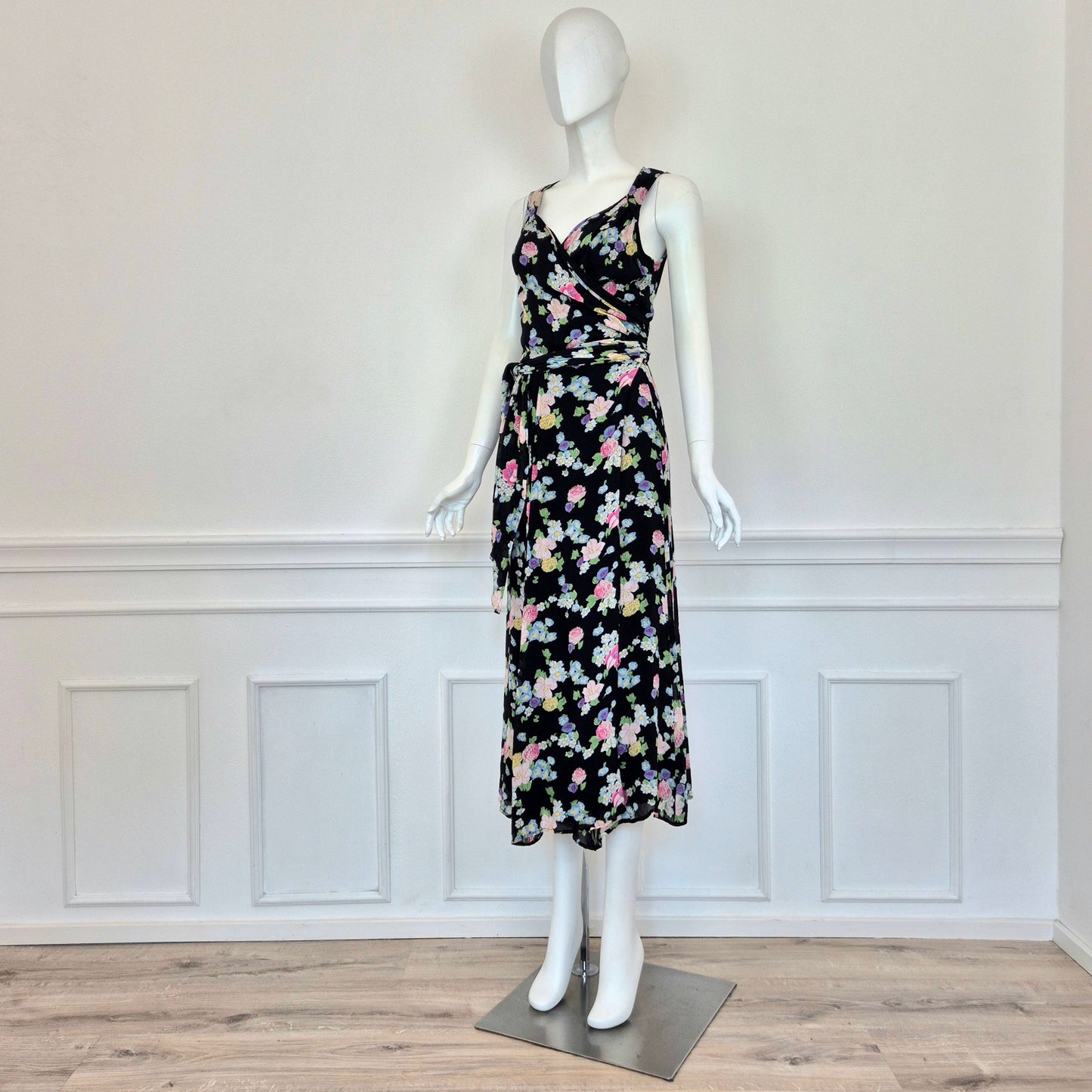 Moschino | Abito lungo stampa floreale chiusura cache coeur