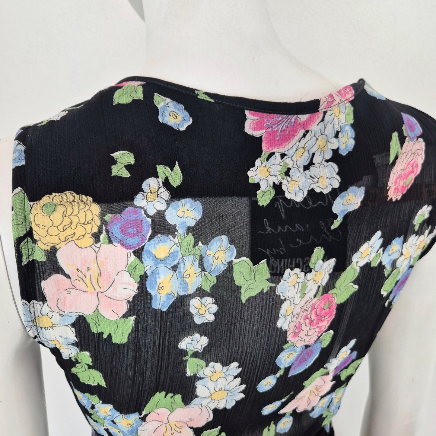 Moschino | Abito lungo stampa floreale chiusura cache coeur
