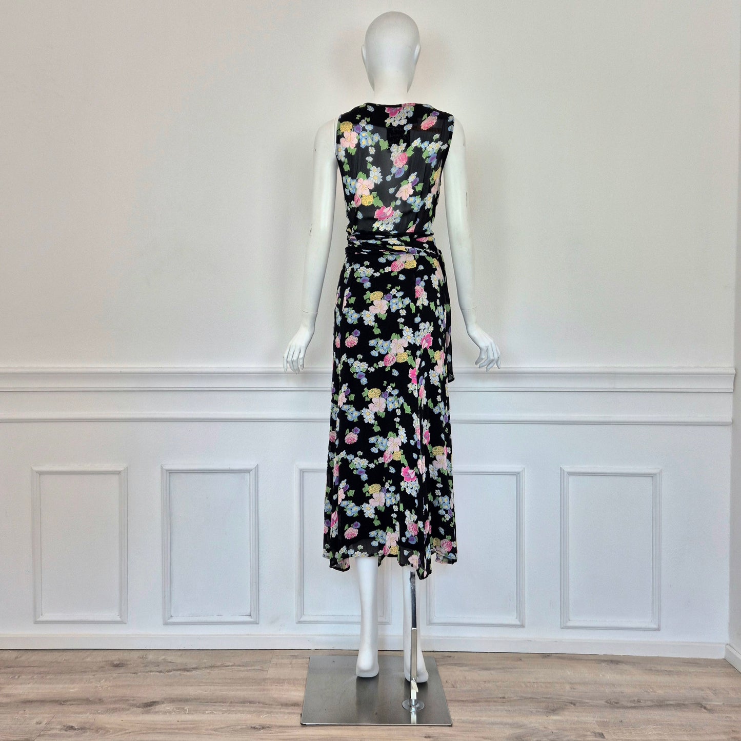 Moschino | Abito lungo stampa floreale chiusura cache coeur