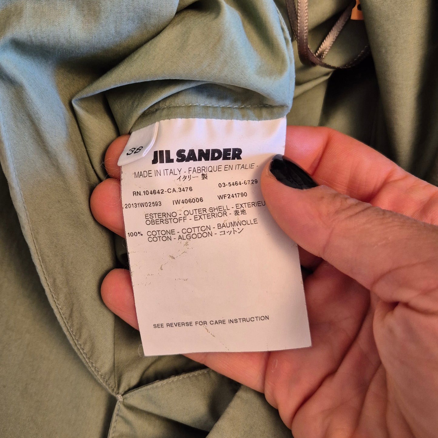 Jil Sander | Abito in cotone verde salvia
