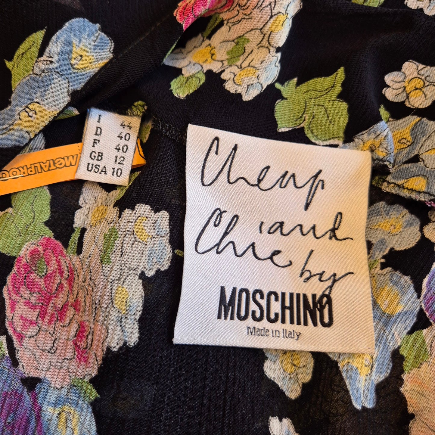 Moschino | Abito lungo stampa floreale chiusura cache coeur