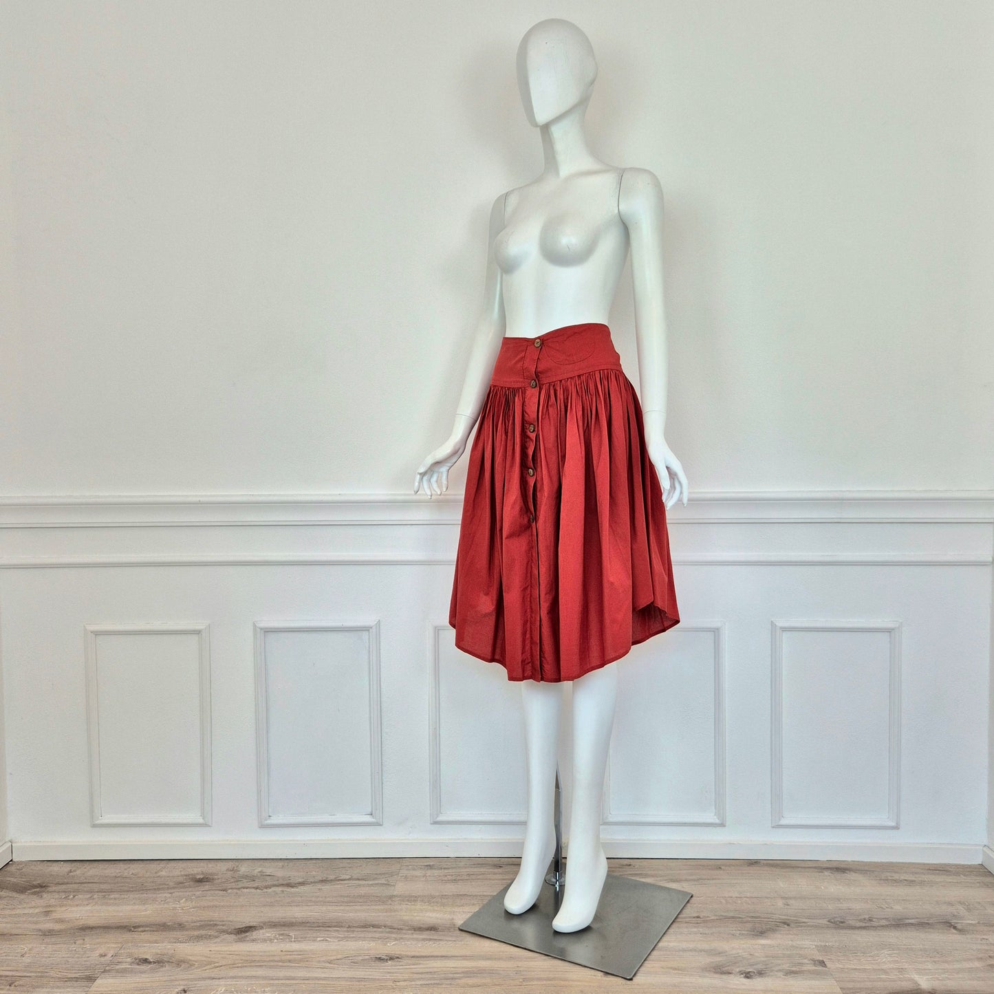 Romeo Gigli | Gonna rossa bottoni legno