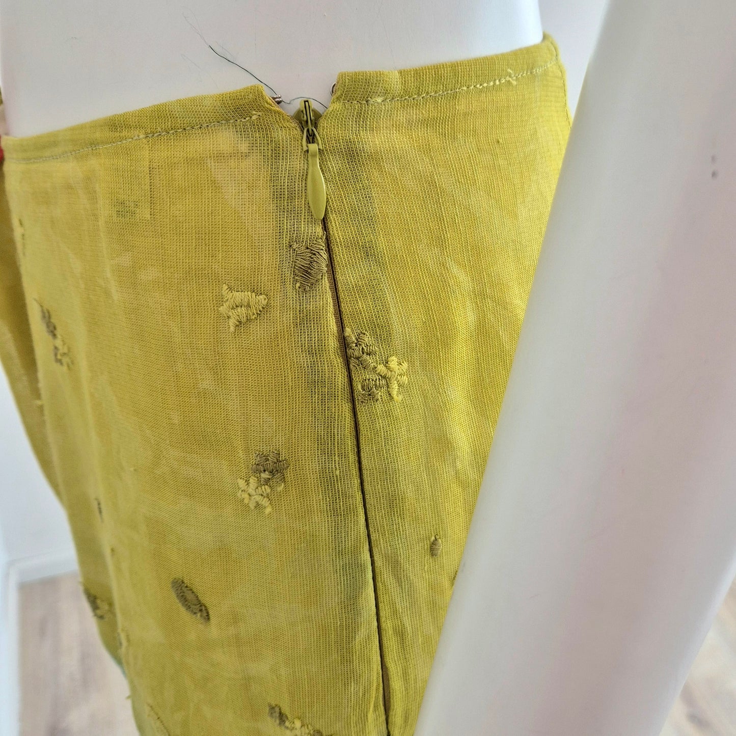 Romeo Gigli | Pantaloni gialli e verdi con ricami