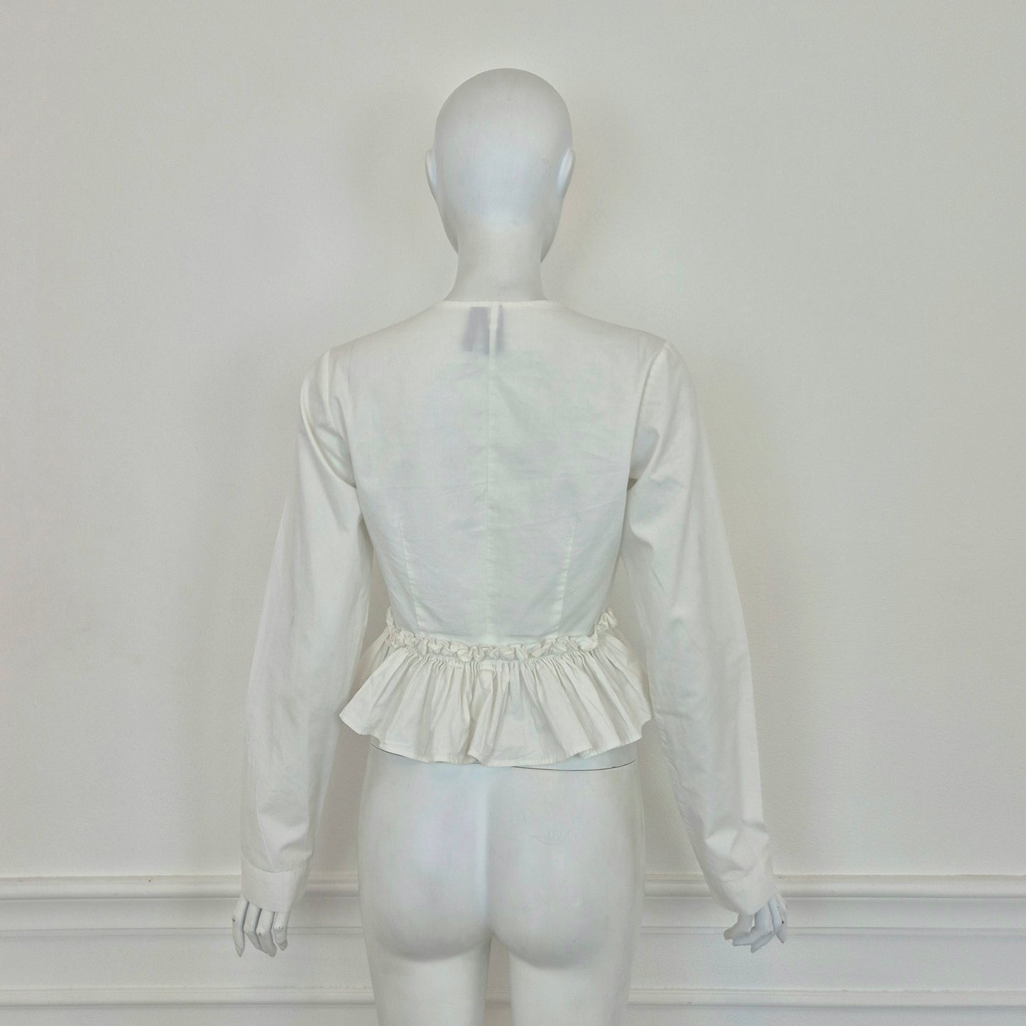 Romeo Gigli | Camicia bianca con balza e scollo quadrato