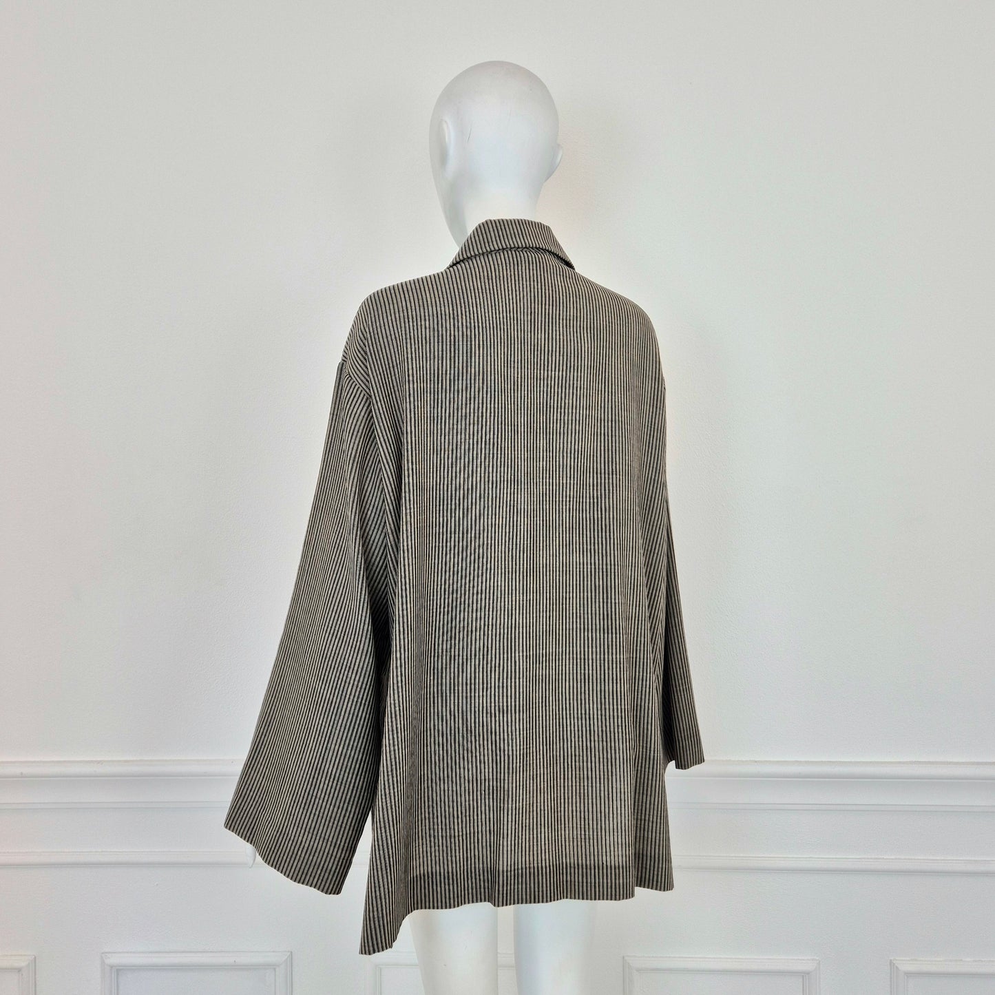 Romeo Gigli | Giacca oversize fresco lana righe 1996