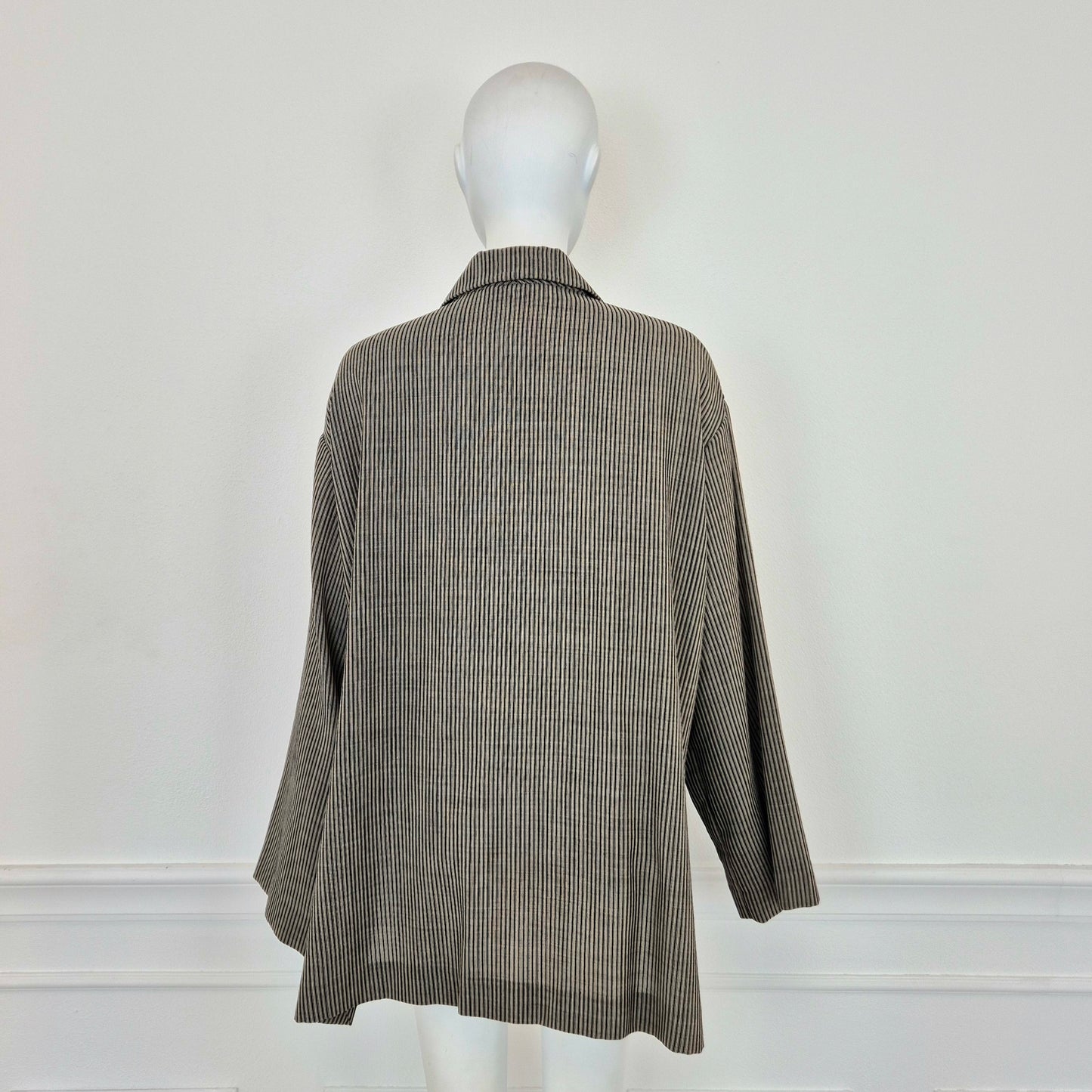 Romeo Gigli | Giacca oversize fresco lana righe 1996