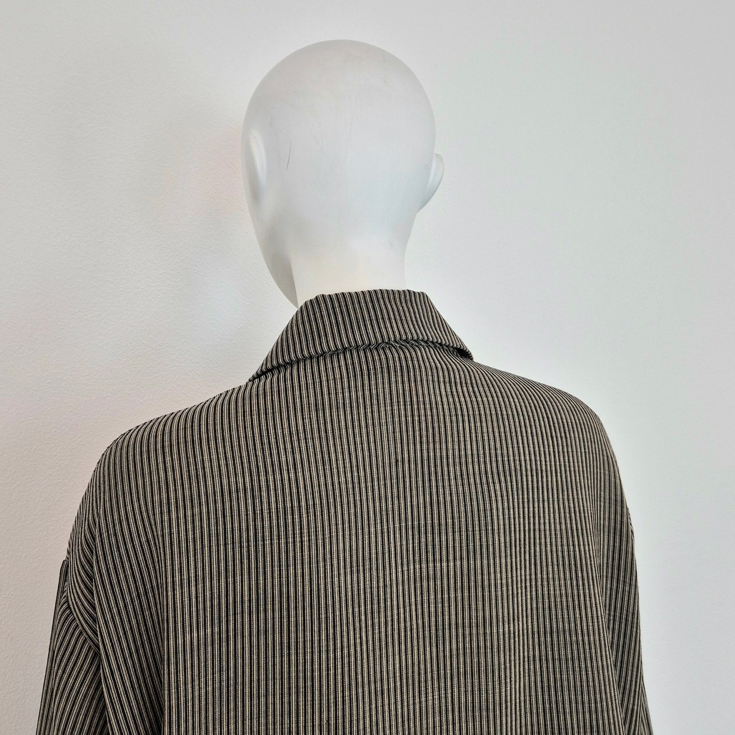 Romeo Gigli | Giacca oversize fresco lana righe 1996