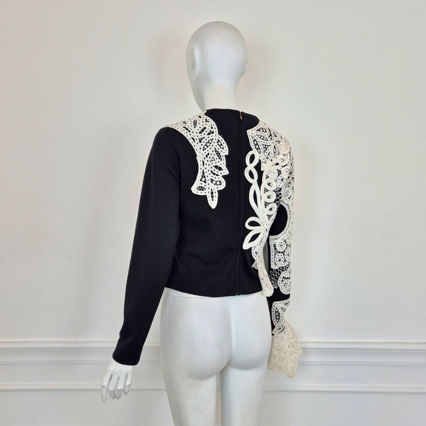 Gianfranco Ferré | Top in lana con inserti in pizzo fw 1988