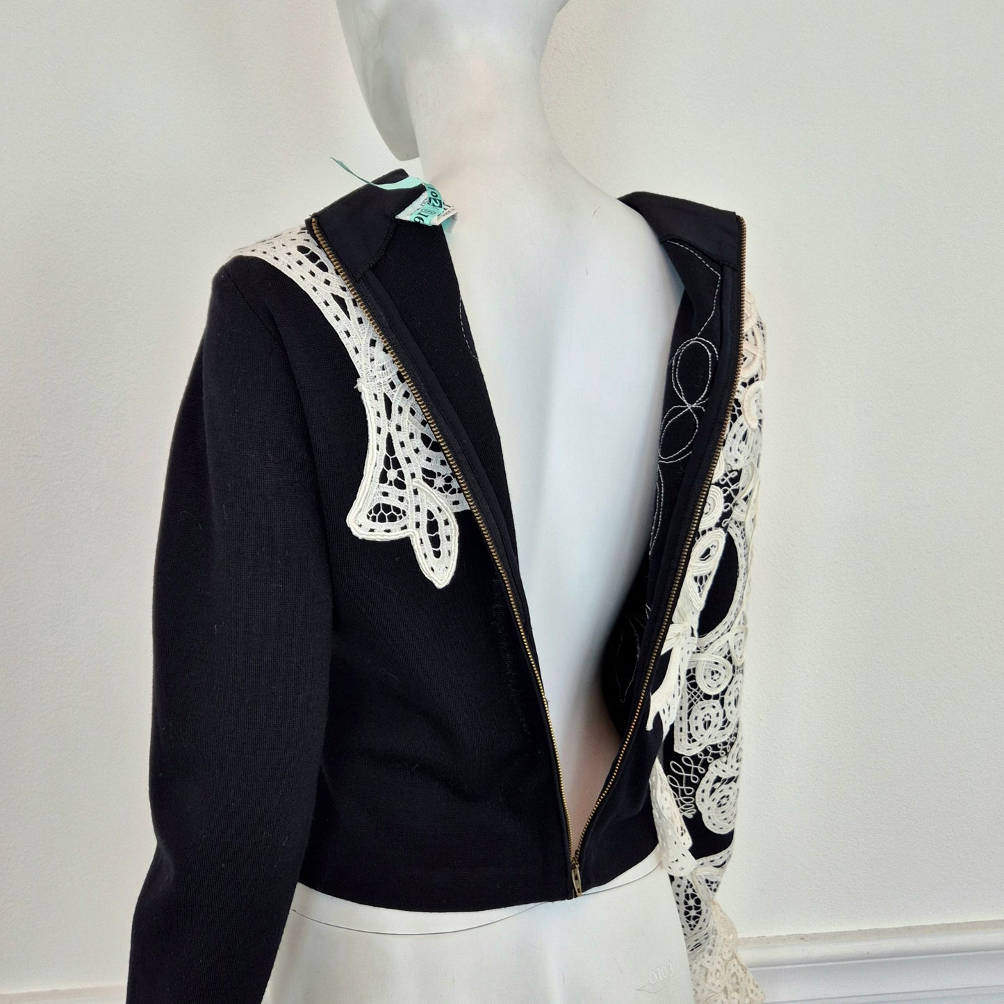 Gianfranco Ferré | Top in lana con inserti in pizzo fw 1988