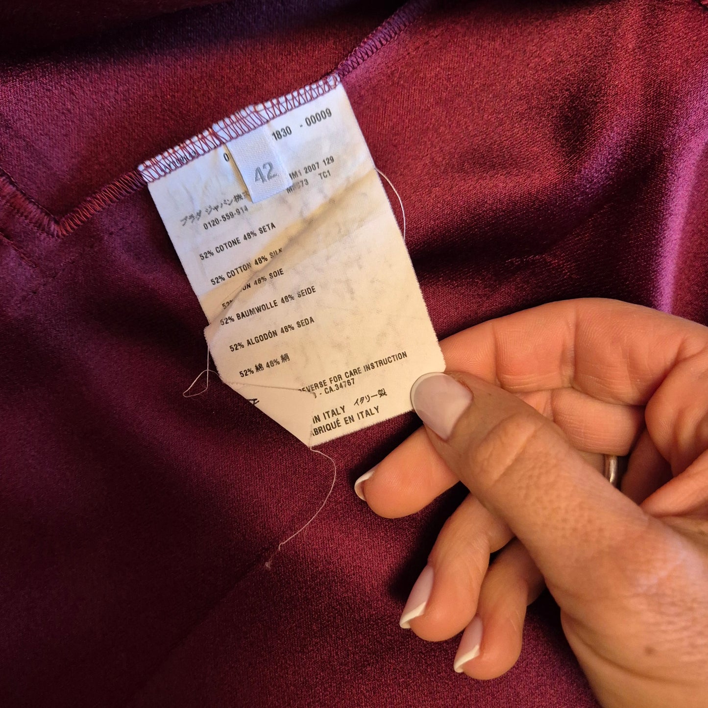 Miu Miu | Giacca in seta bicolor blu-bordeaux SS 2007