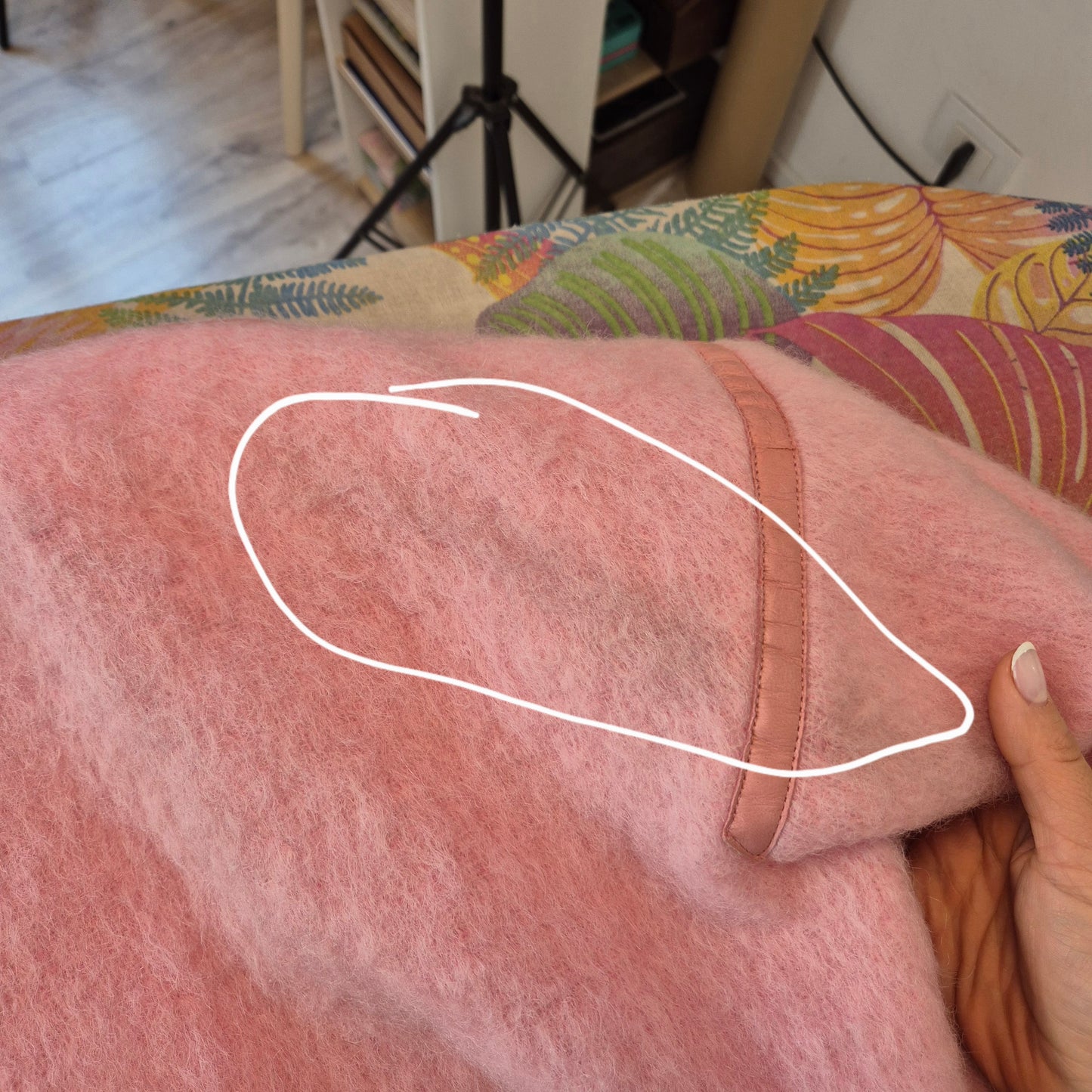 Courreges | Montgomery vintage rosa lana e pelle