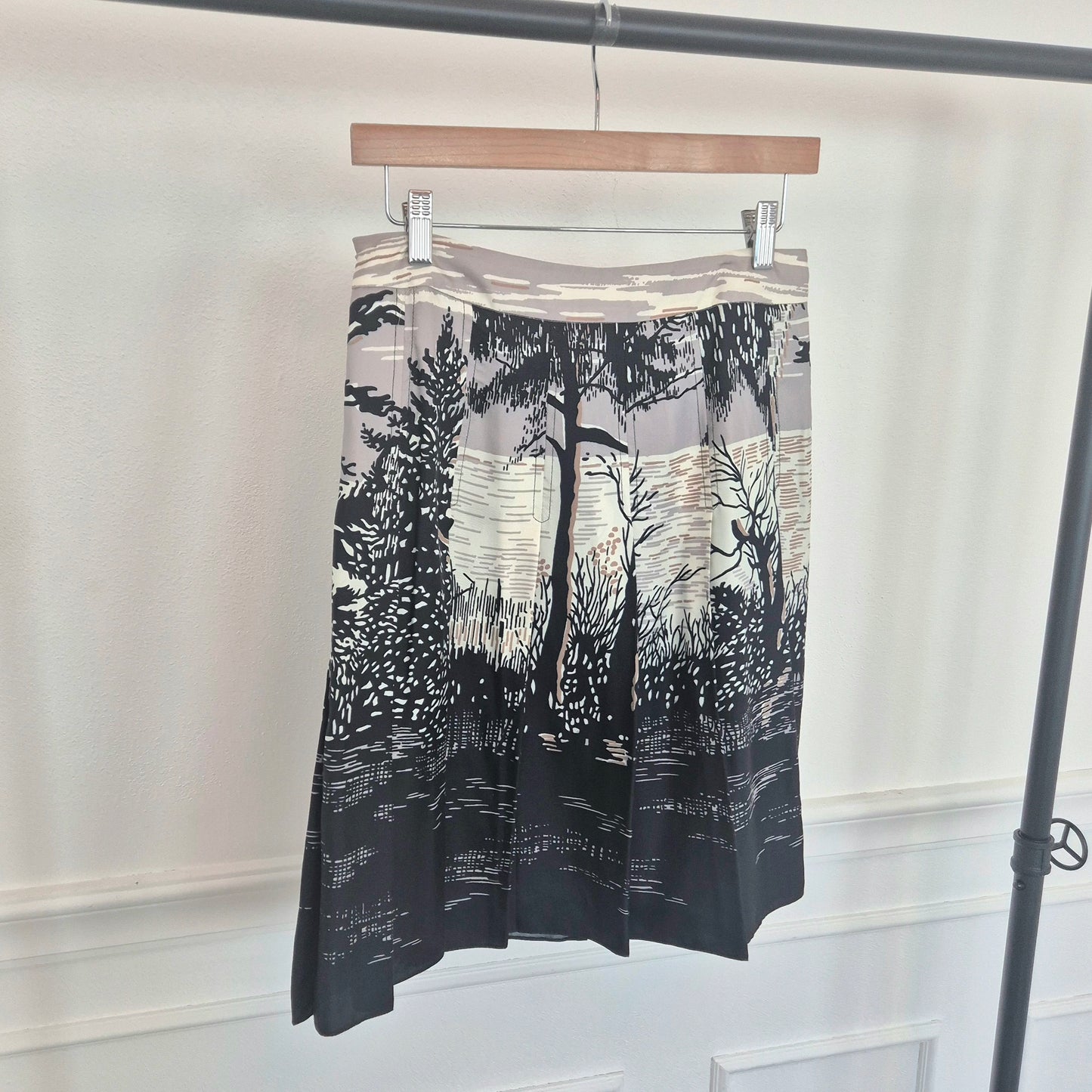 Marni | Gonna in seta stampa albero