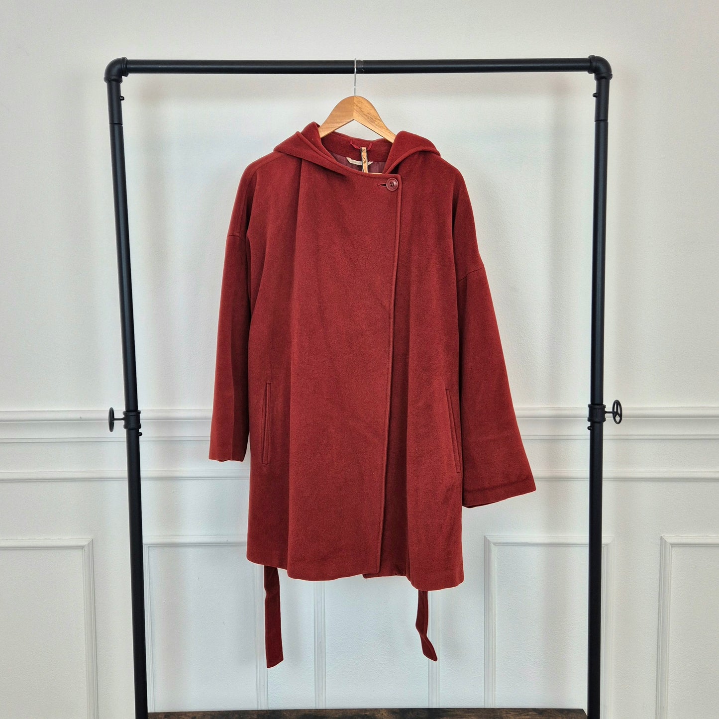 Max Mara | Cappotto bordeaux con cappuccio