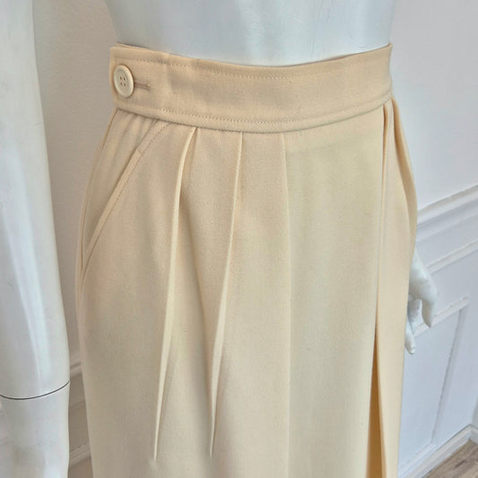 Yves Saint Laurent | Gonna vintage in lana color panna