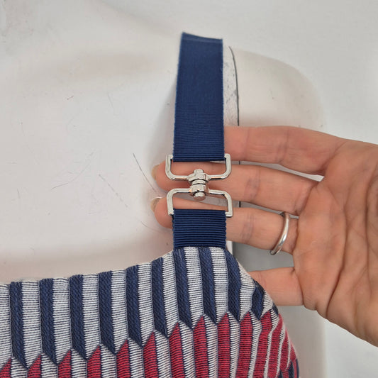 Giorgio Armani | Top fantasia rosso-blu con spalline