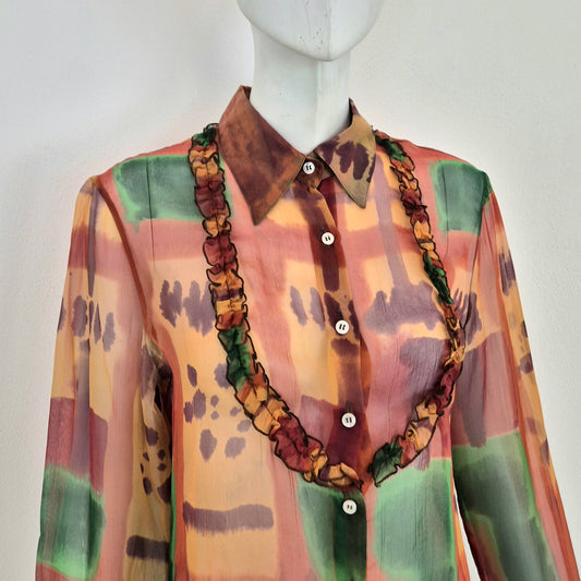 Romeo Gigli | Camicia velata fantasia multicolor