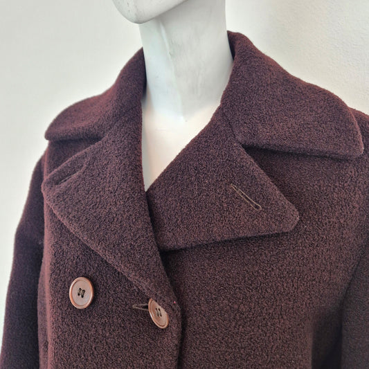 Romeo Gigli | Cappottino caban marrone lana bouclè