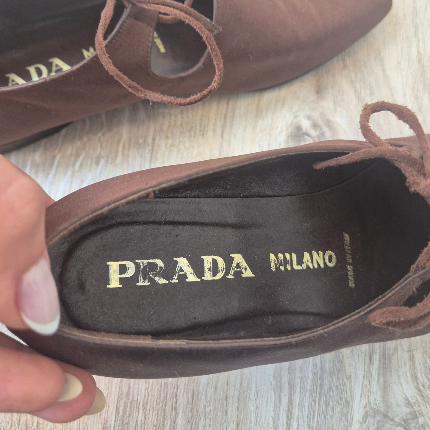 Prada | Scarpe vintage raso marrone