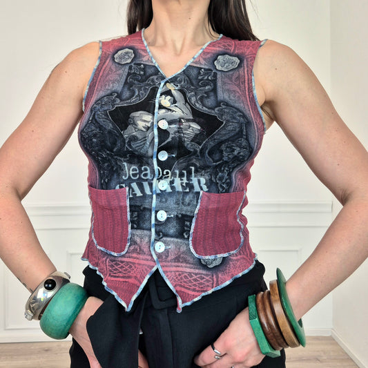 Jean Paul Gaultier Maille | Gilet in tessuto mesh 1995