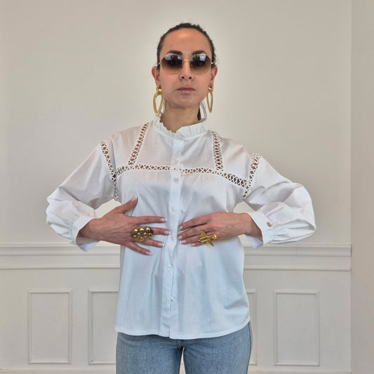Angela Mele Milano | Camicia bianca con traforo