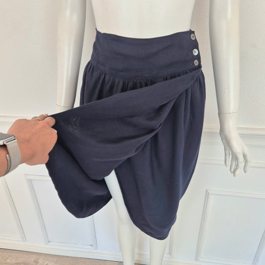 Romeo Gigli | Tulip skirt lino blu