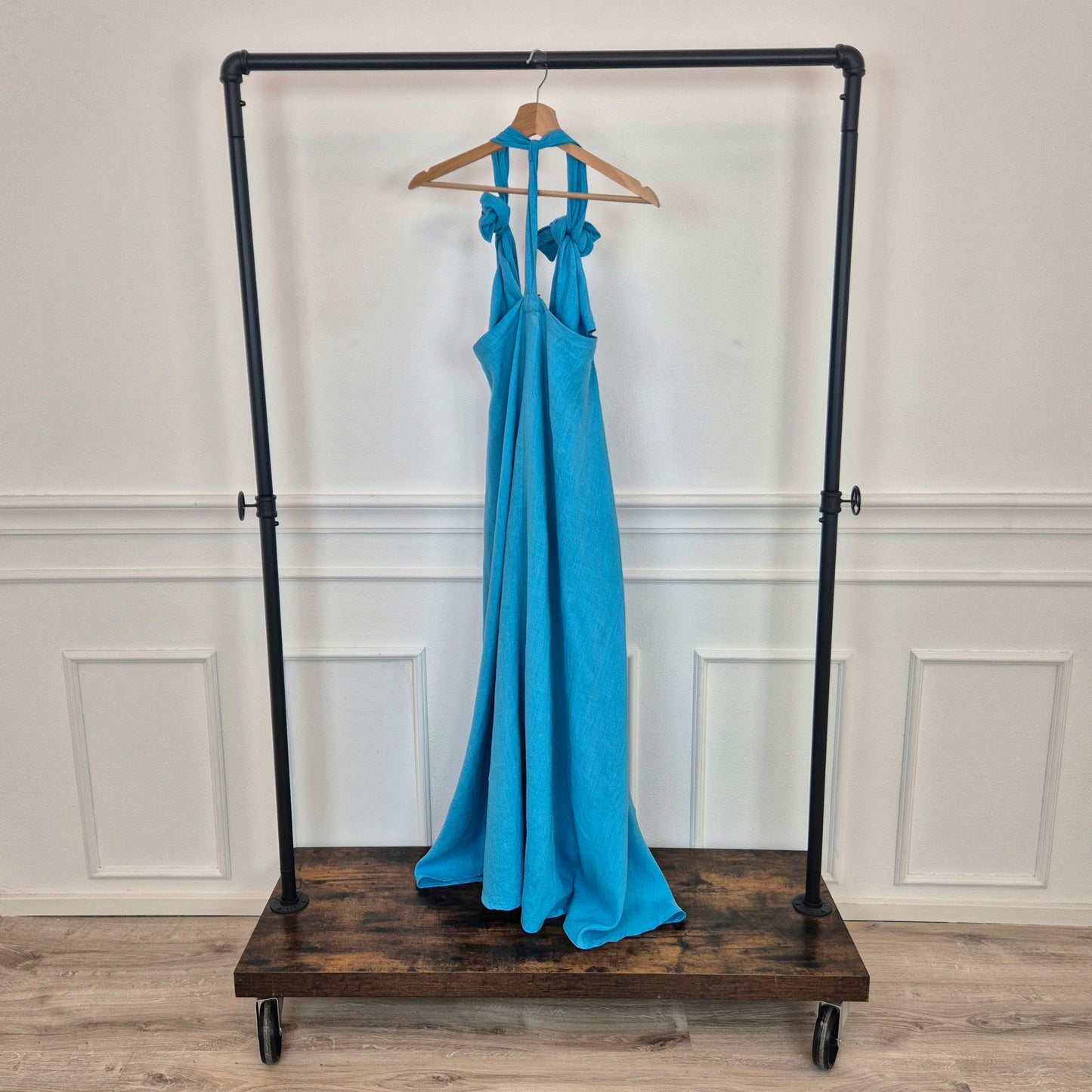 Romeo Gigli | Maxi abito lino turchese