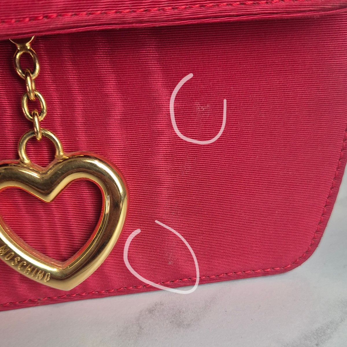 Moschino | Micro bag seta rossa devoré