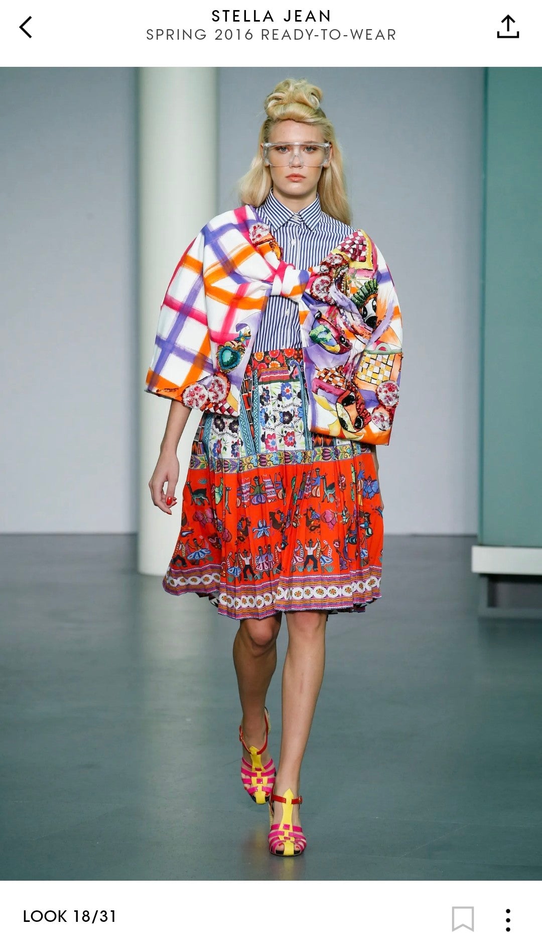 Stella Jean | Gonna a pieghe cotone stampato ss 2016