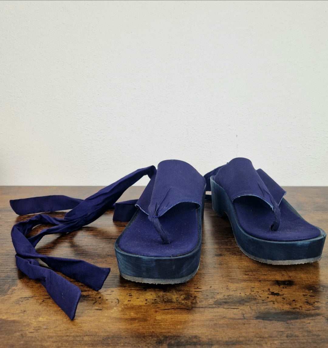 Romeo Gigli | Sandali infradito tessuto e legno