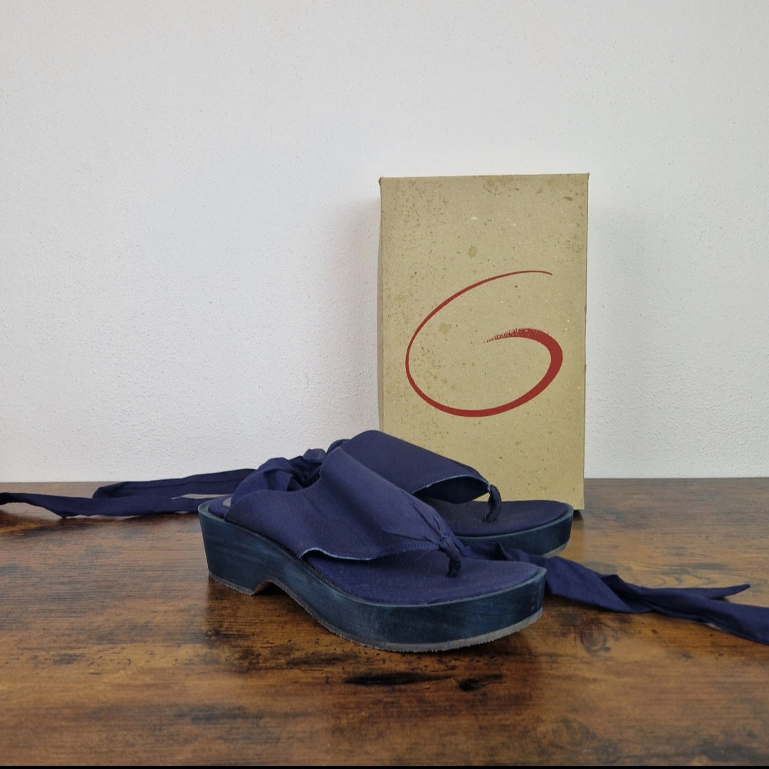Romeo Gigli | Sandali infradito tessuto e legno