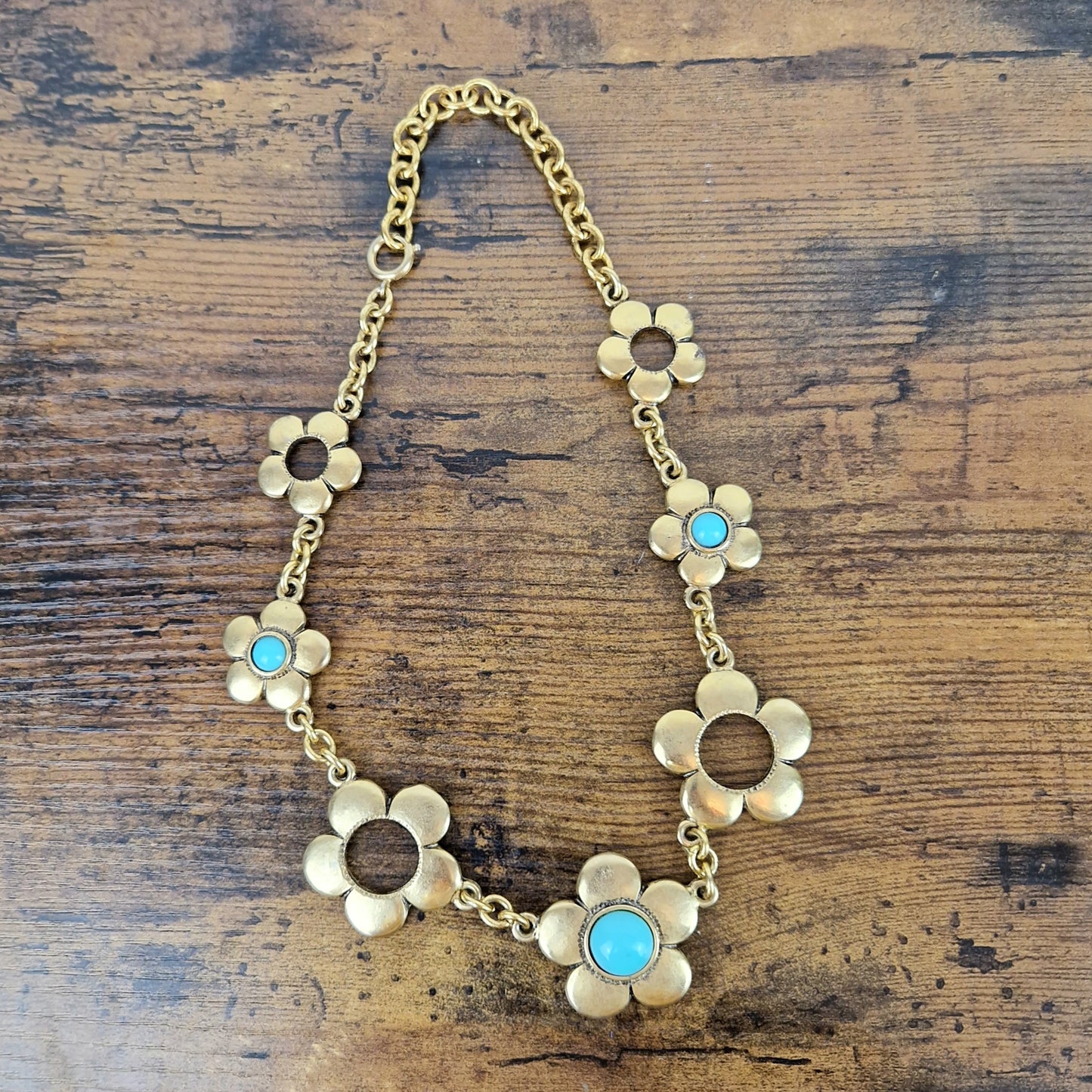 Collana Moschino fiori oro e turchese
