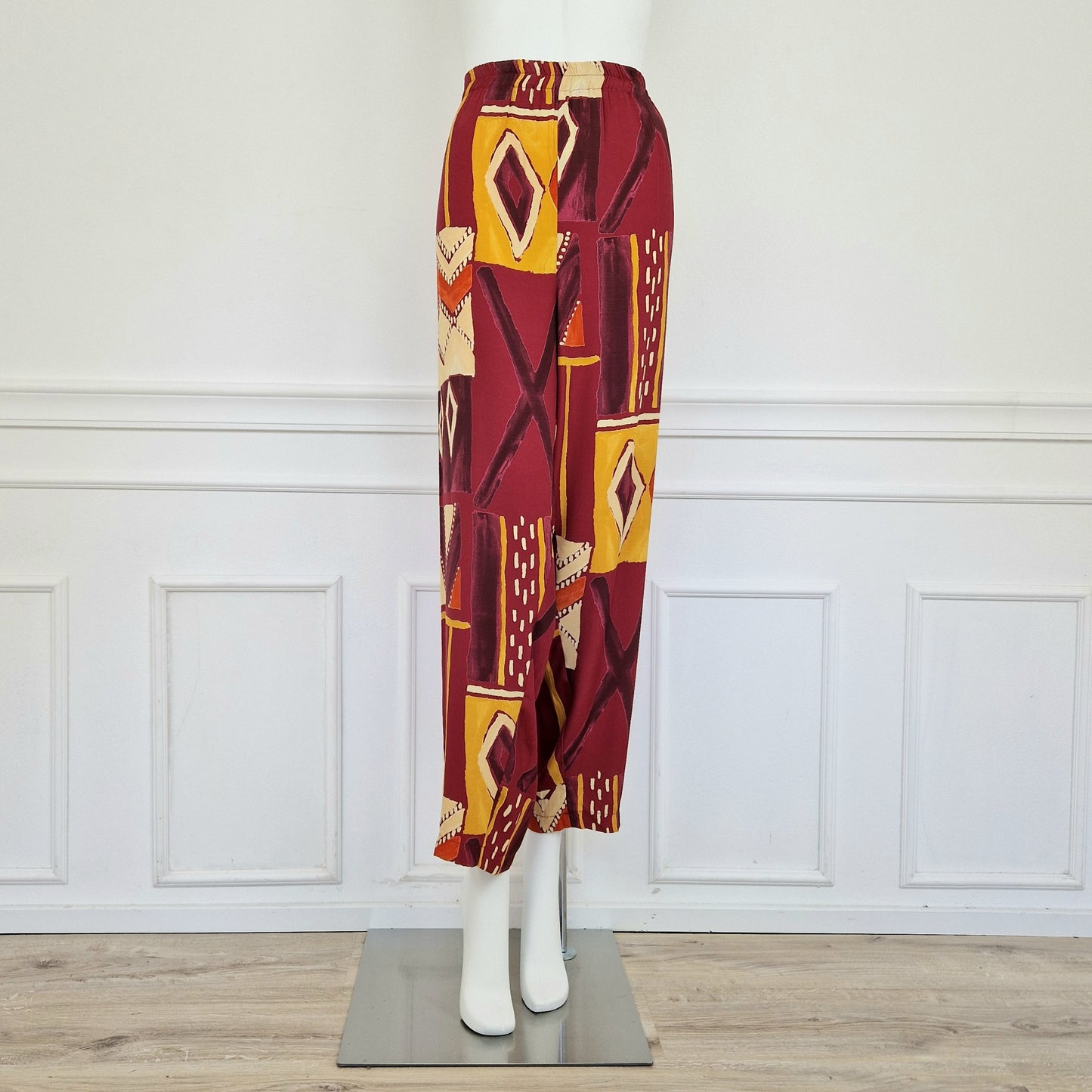 Pantaloni anni '90 rossi fantasia