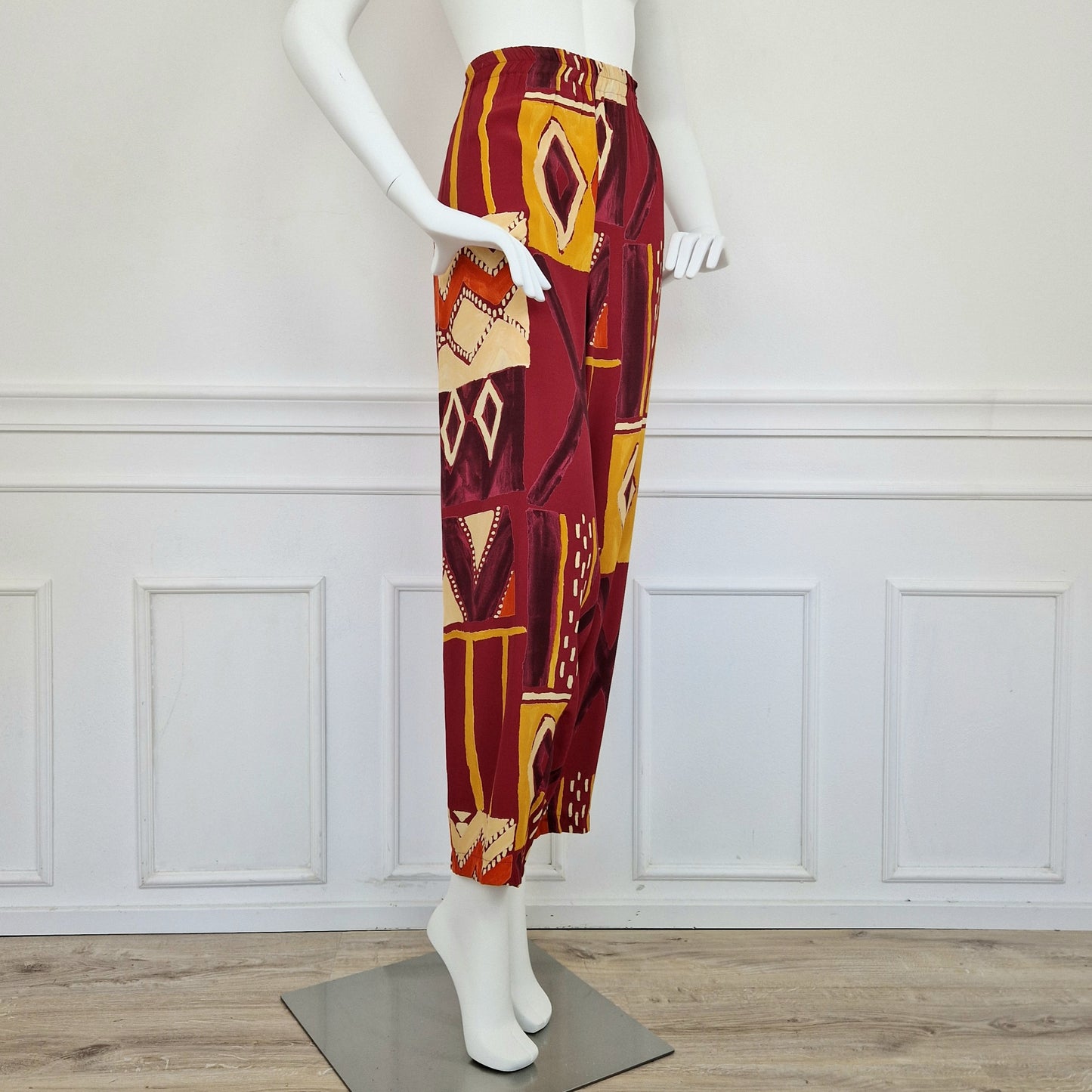 Pantaloni anni '90 rossi fantasia