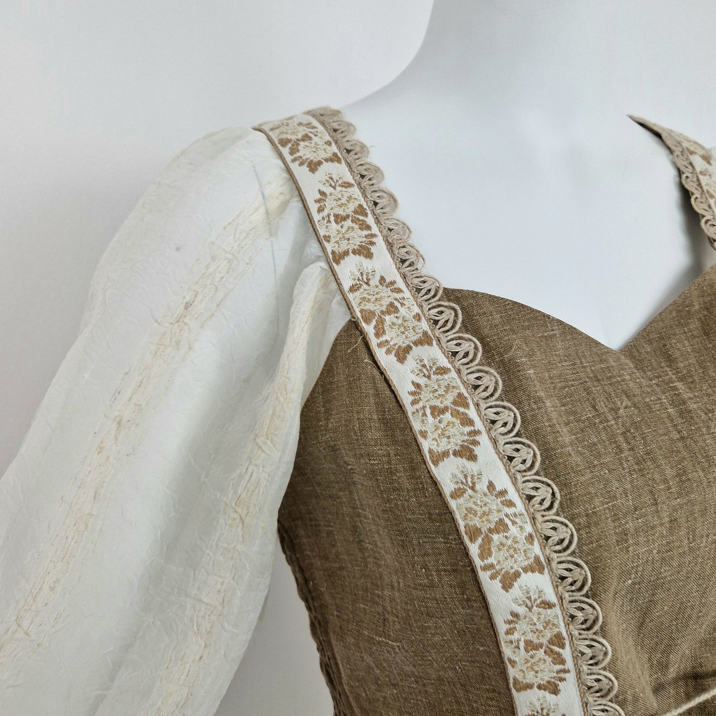 Camicia tirolese lino beige