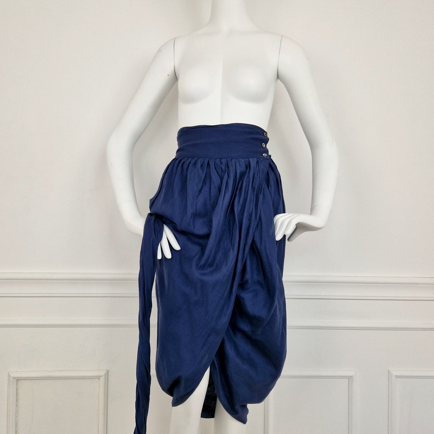 Gonna Romeo Gigli blu anni '80