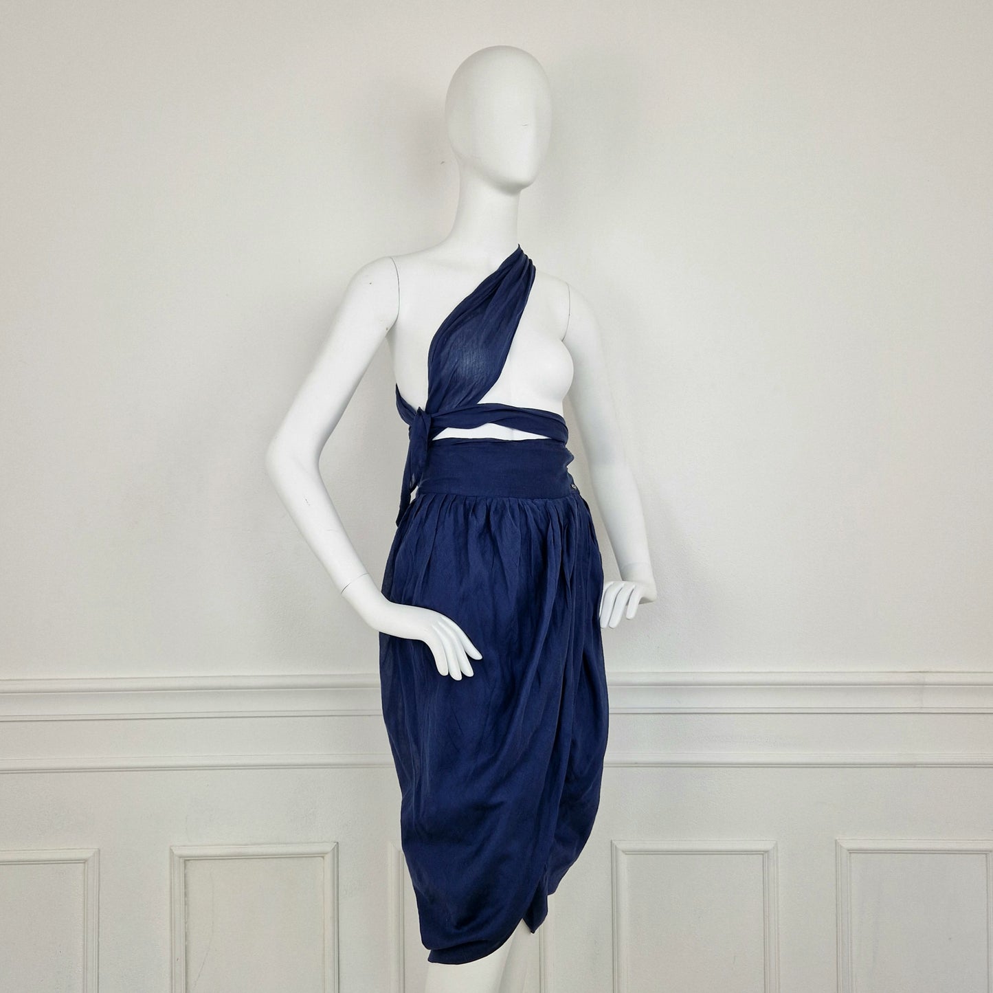 Gonna Romeo Gigli blu anni '80