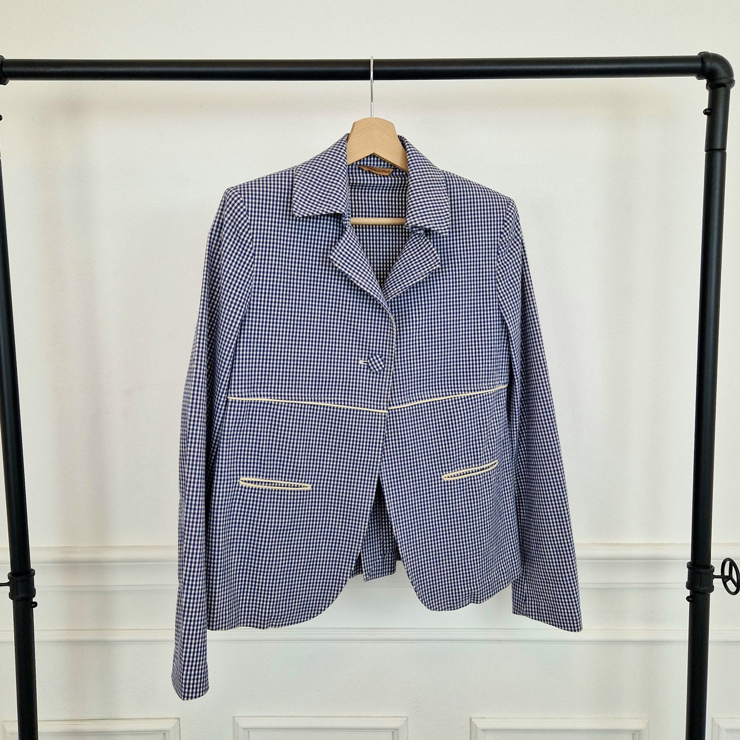 Giacca G Romeo Gigli vichy blu