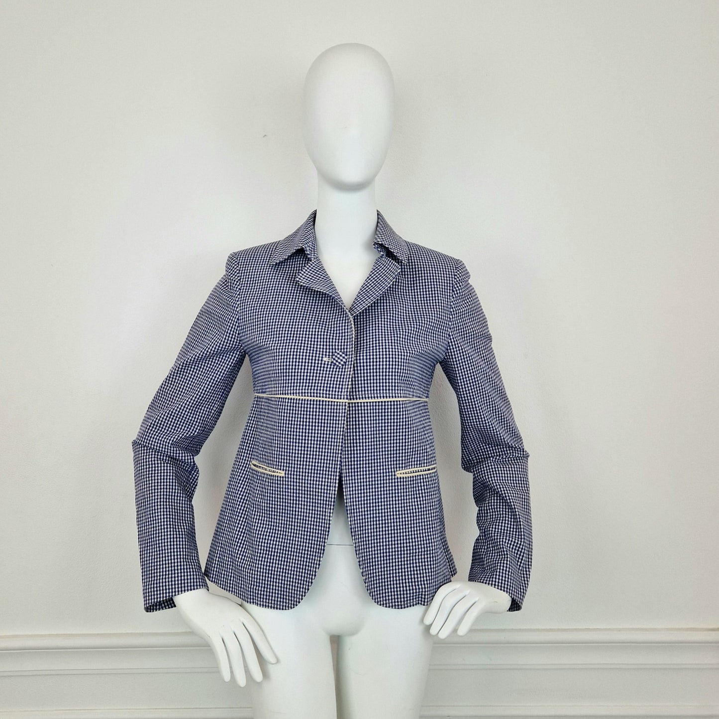 Giacca G Romeo Gigli vichy blu