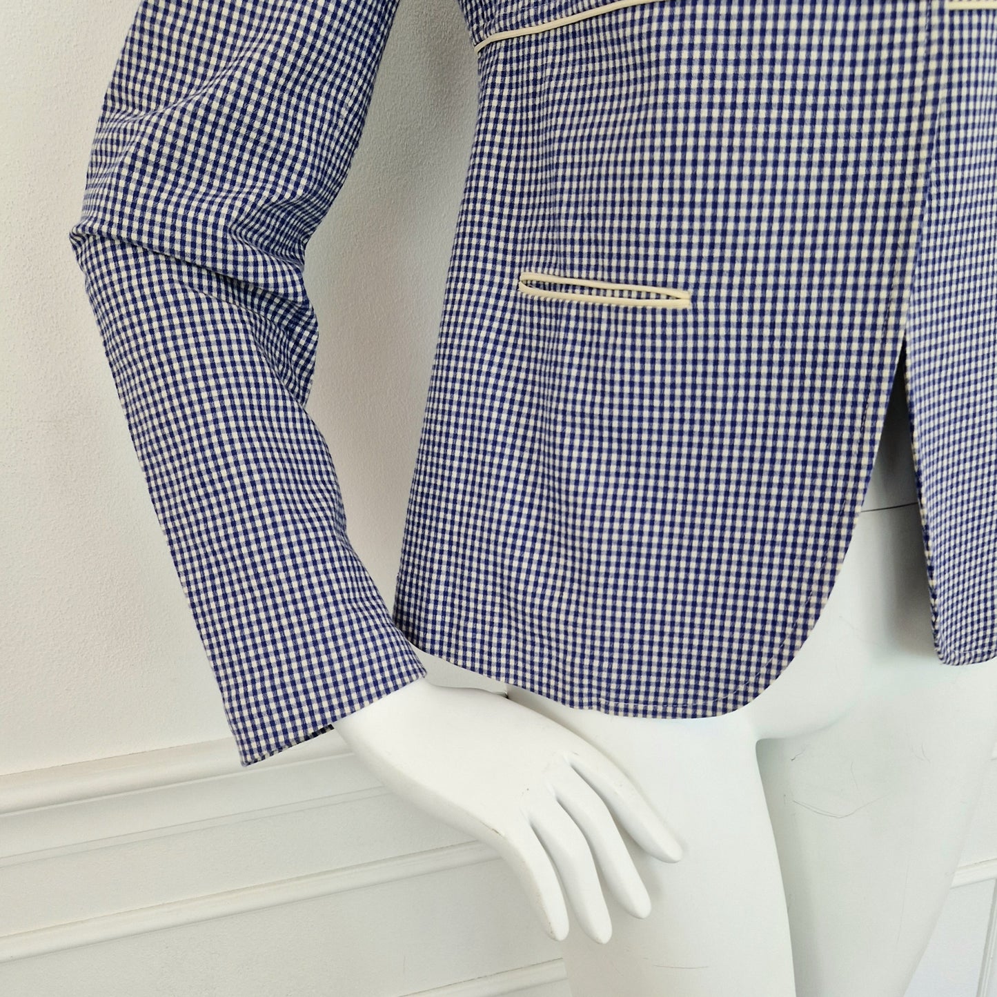 Giacca G Romeo Gigli vichy blu