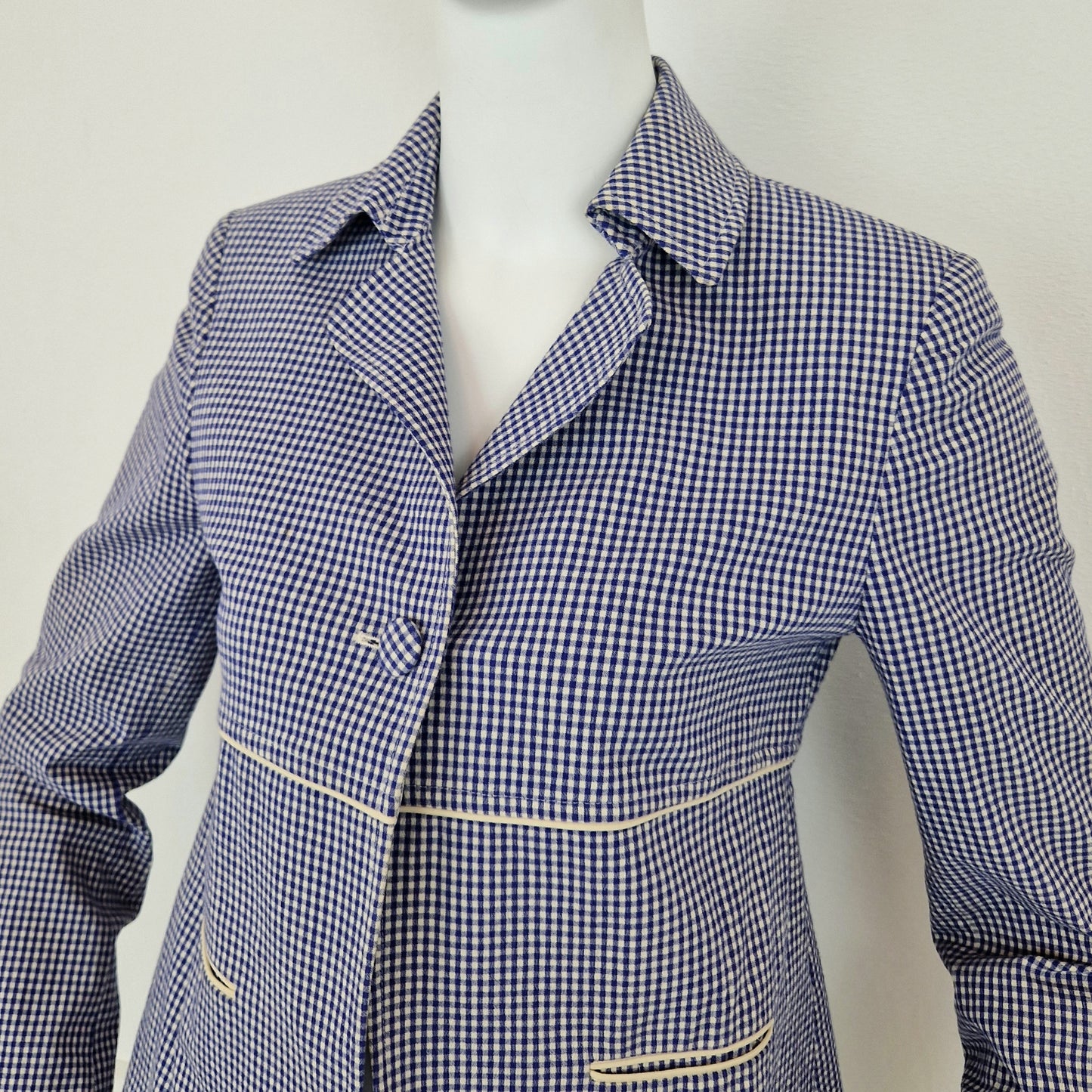 Giacca G Romeo Gigli vichy blu
