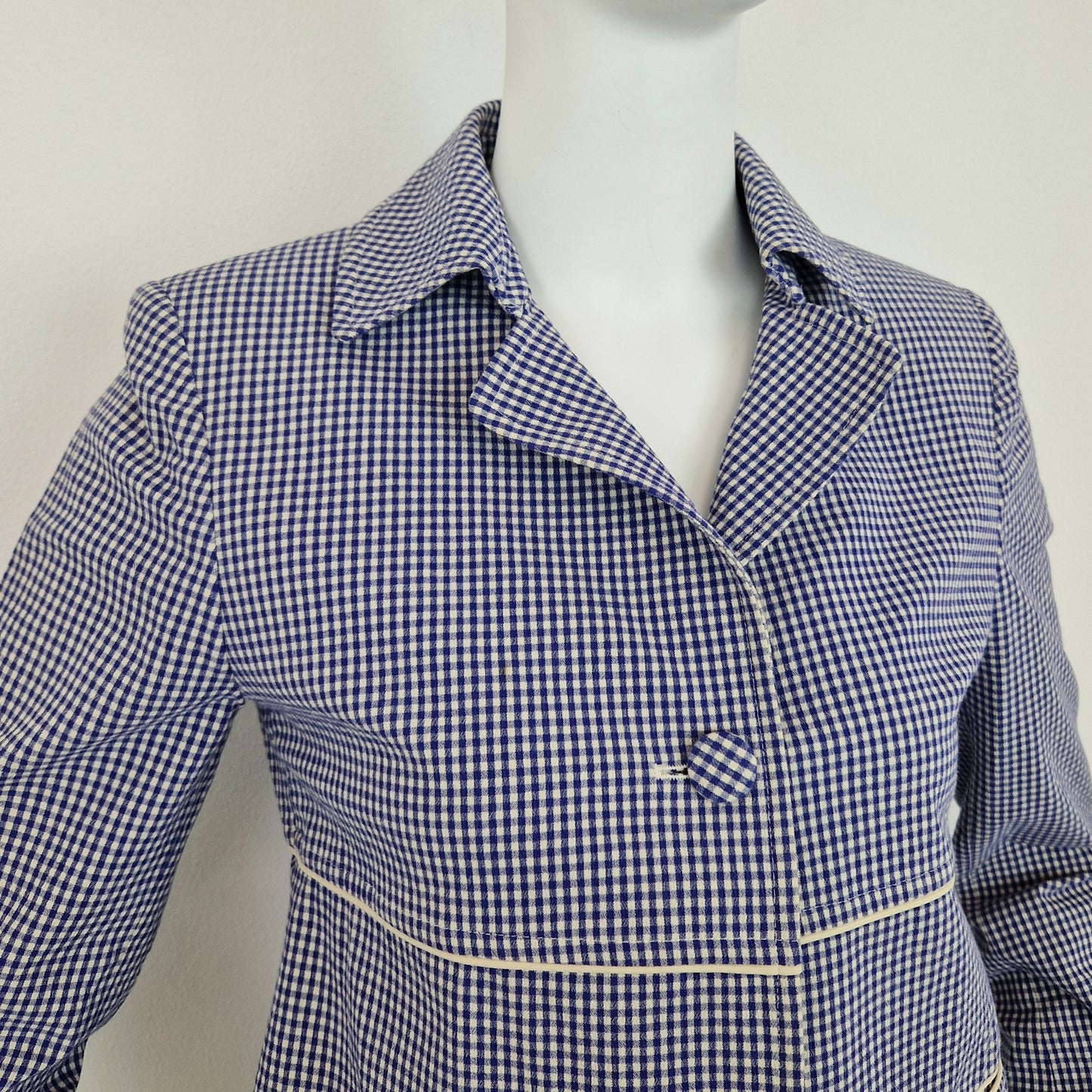 Giacca G Romeo Gigli vichy blu