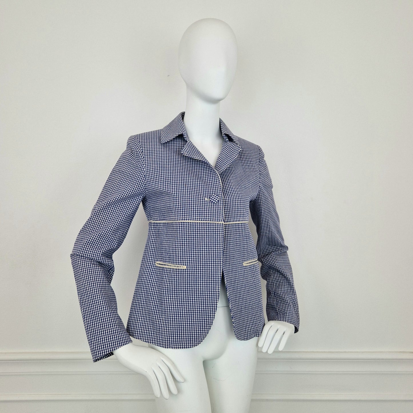 Giacca G Romeo Gigli vichy blu