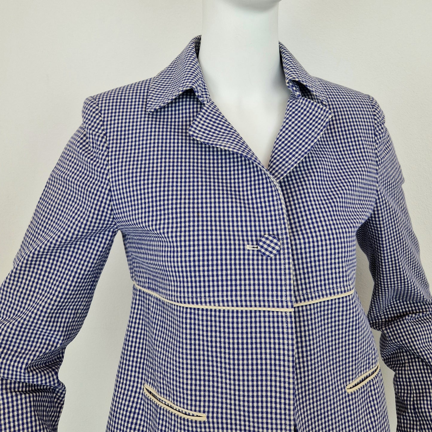 Giacca G Romeo Gigli vichy blu