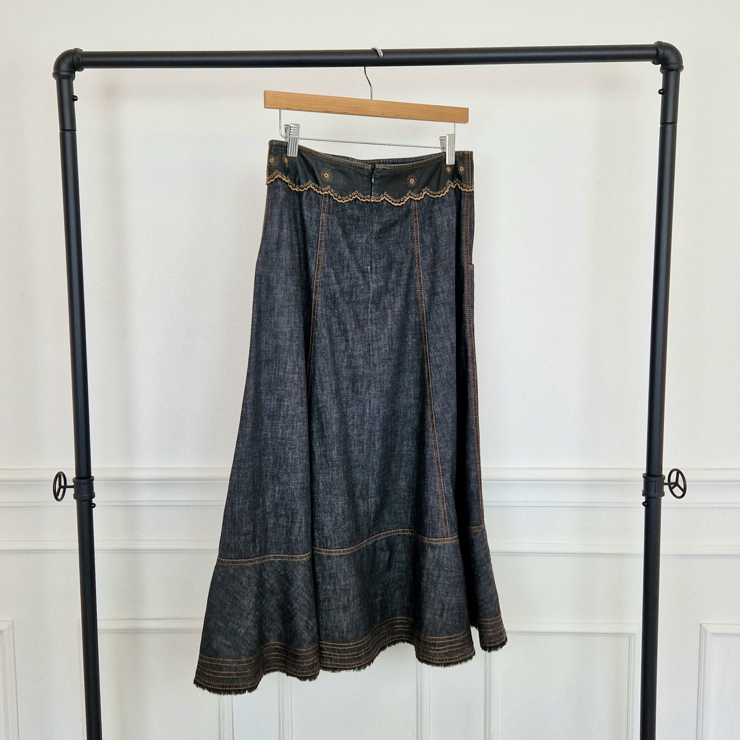 Gonna Kenzo jeans e pelle