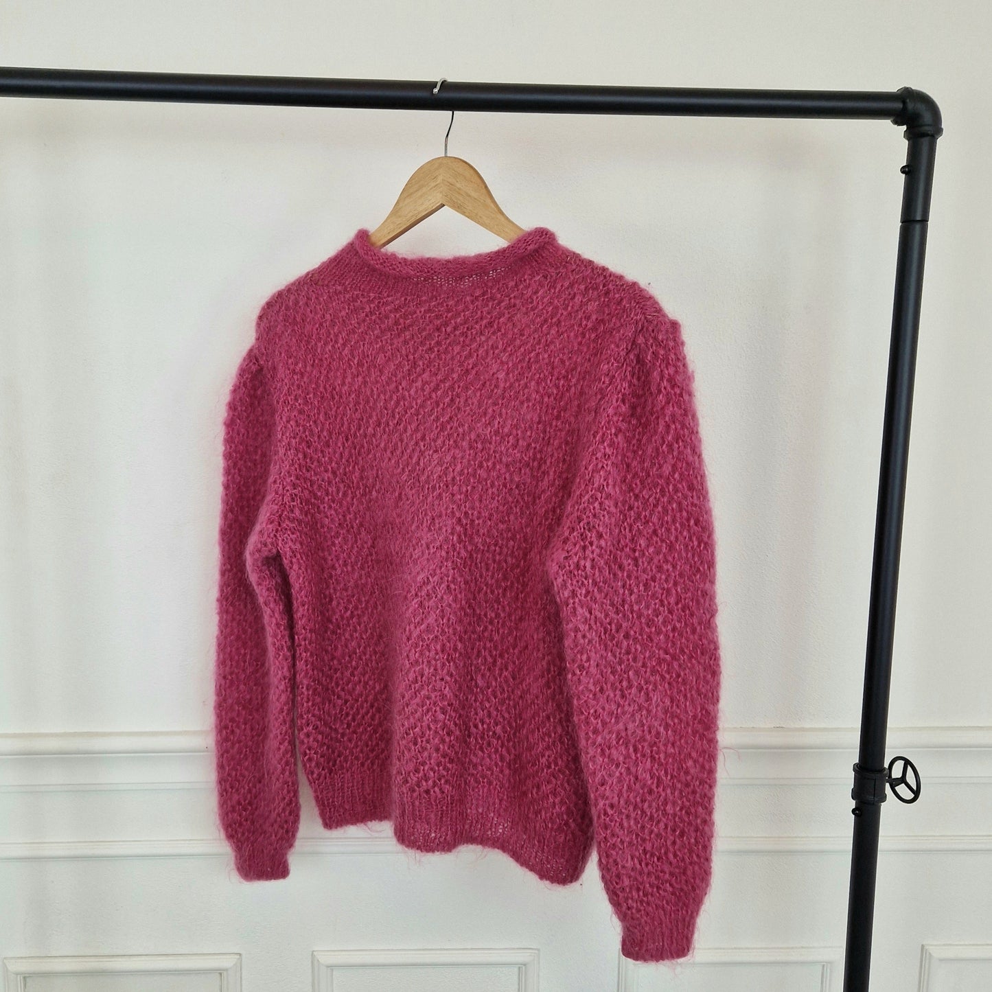 Maglione rosa con lurex dorato