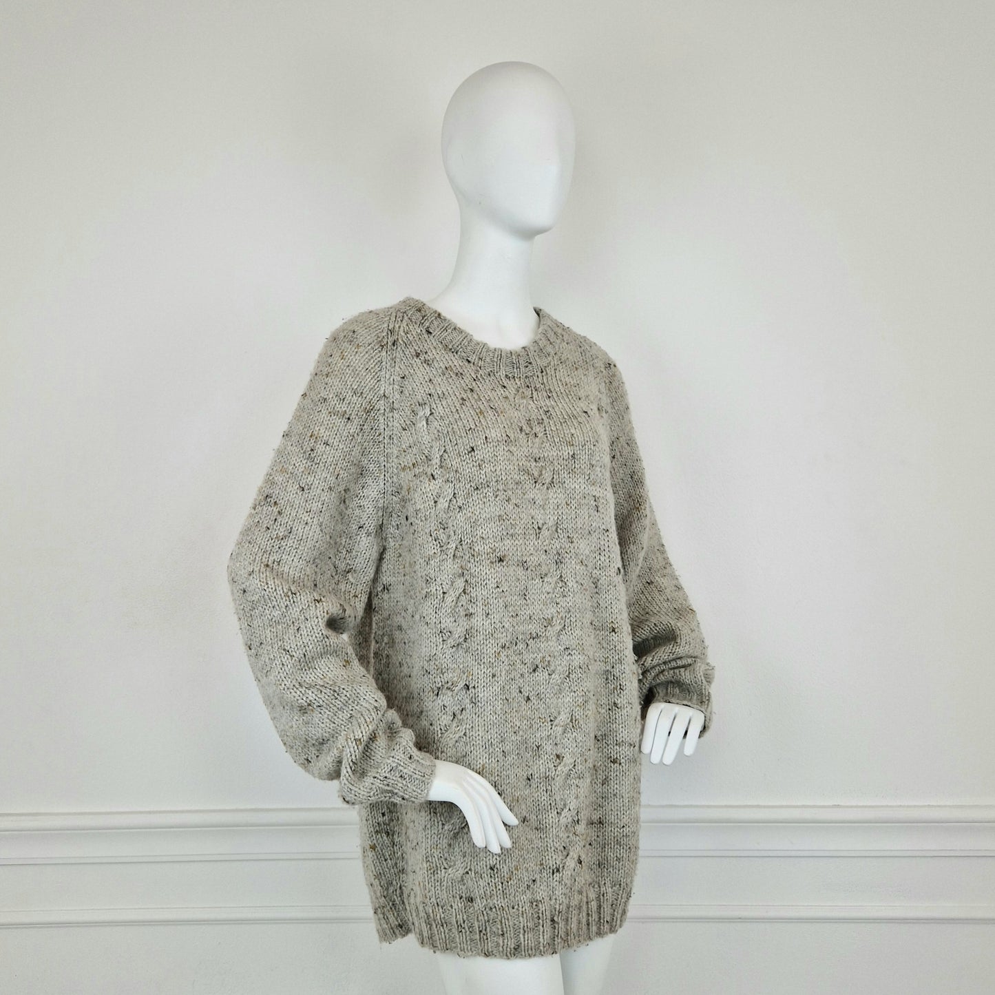 Maxi maglione oversize con trecce