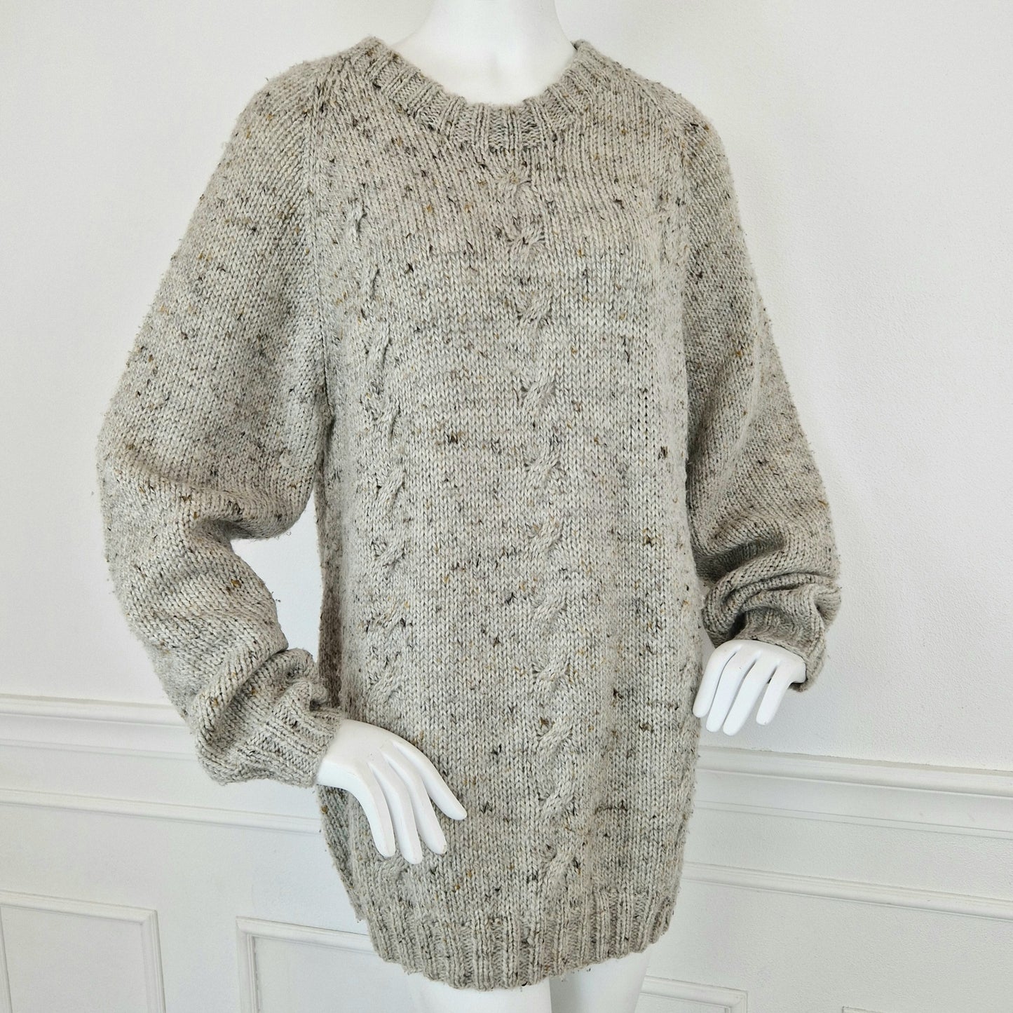 Maxi maglione oversize con trecce
