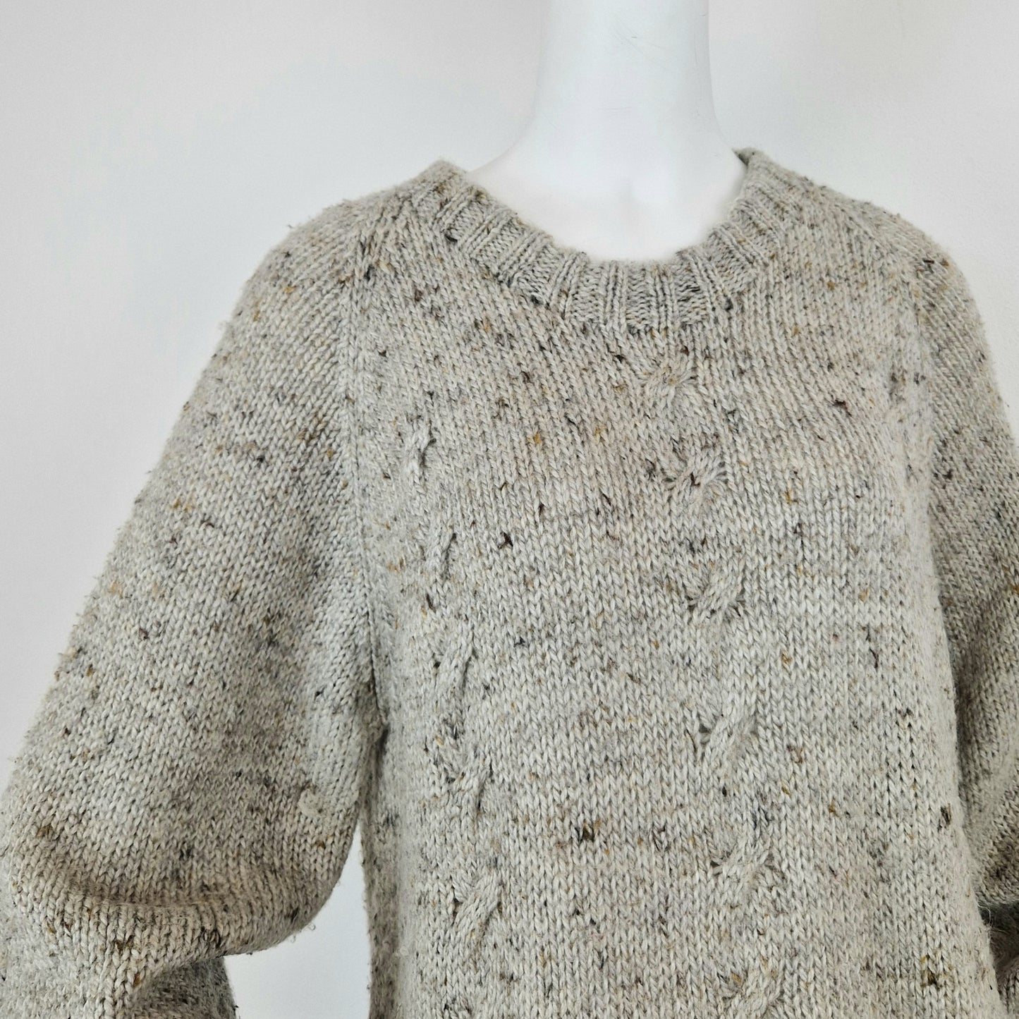 Maxi maglione oversize con trecce