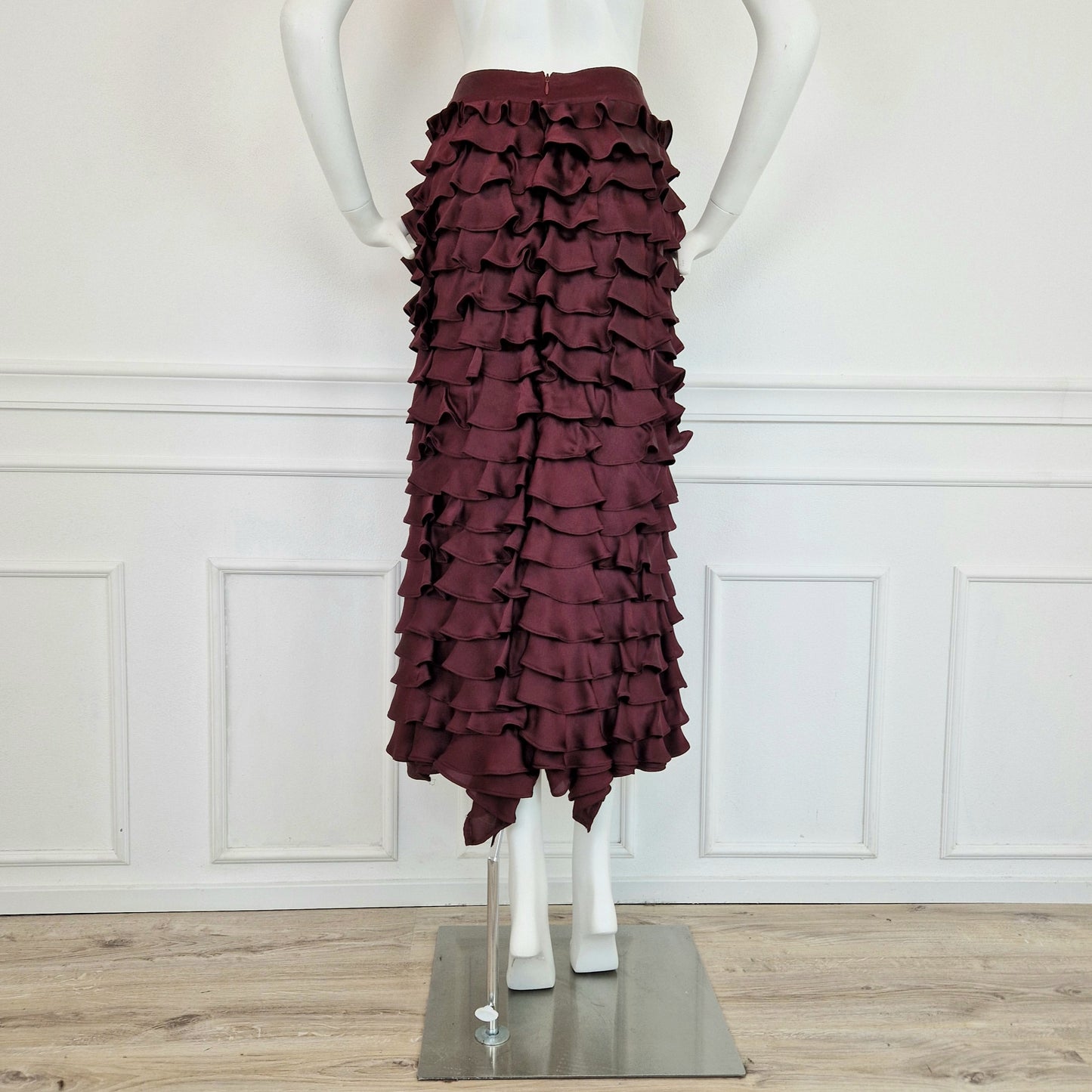 Gonna Mugler balze bordeaux